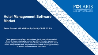 Hotel Management Software Market Size Worth $32.9 Billion By 2026