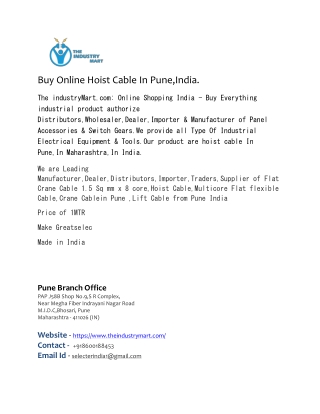 buy online hoist cable in pune,india