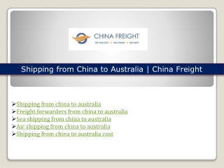Sea shipping from china to australia