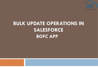 Bulk Update Operations in Salesforce using BOFC App