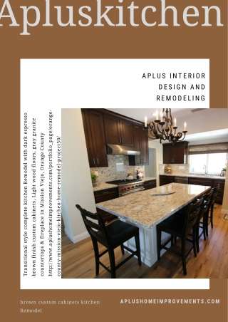Brown custom cabinets kitchen Remodel