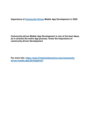 Importance of Community-Driven Mobile App Development in 2020