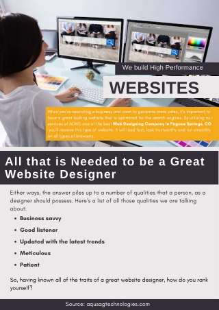 All that is Needed to be a Great Website Designer