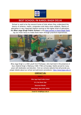 Best School in Karol Bagh Delhi