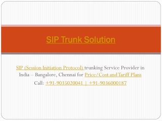 SIP (Session Initiation Protocol) trunking Service Provider