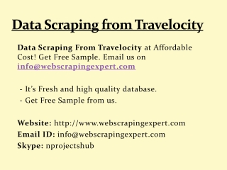 Data Scraping from Travelocity