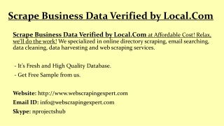 Scrape Business Data Verified by Local.Com