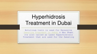 Hyperhidrosis Treatment in Dubai