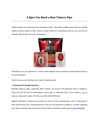 4 Signs You Need a New Tobacco Pipe