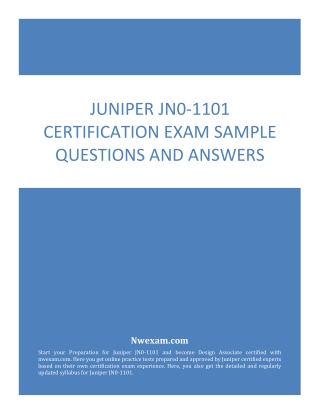 Juniper JN0-1101 Certification Exam Sample Questions and Answers