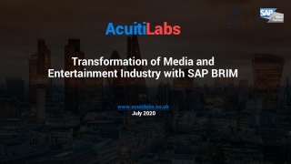 Transformation of media and entertainment industry with SAP BRIM - Acuiti Labs