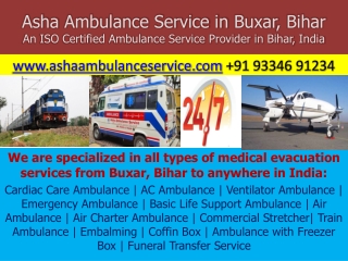 Authentic Company with Virtual ICU Ambulance Setup from Buxar – ASHA AMBULANCE