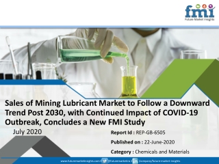 FMI’s Detailed Report on Mining Lubricant Market Offers Projections of Potential Impact of Corona Virus Outbreak