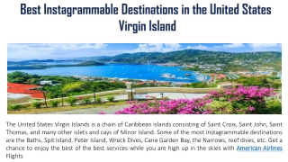 Best Instagrammable Destinations in the United States Virgin Island