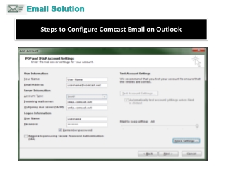 1-800-316-3088 Steps to Configure Comcast Email on Outlook