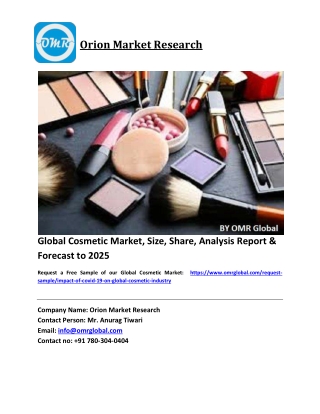 Global Cosmetic Market Size, Industry Trends, Share and Forecast 2019-2025