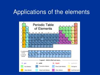 Applications of the elements