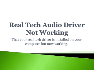 Realtek Audio Driver Error In Windows 10