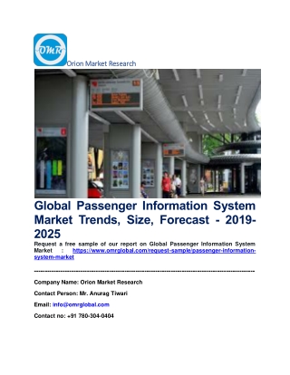 Global Passenger Information System Market Trends, Size, Forecast - 2019-2025
