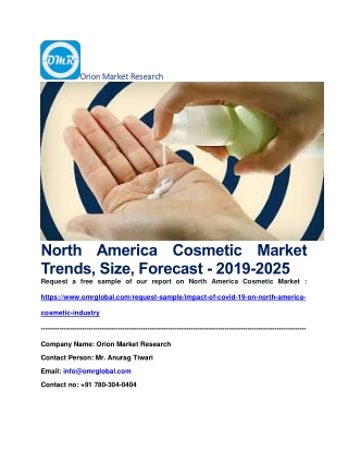North America Cosmetic Market Trends, Size, Forecast - 2019-2025