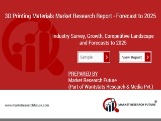 3D Printing Materials Market Forecast - Growth, Outline, Size, Trends, Scope, Demand, Insights, Overview and Outlook 202