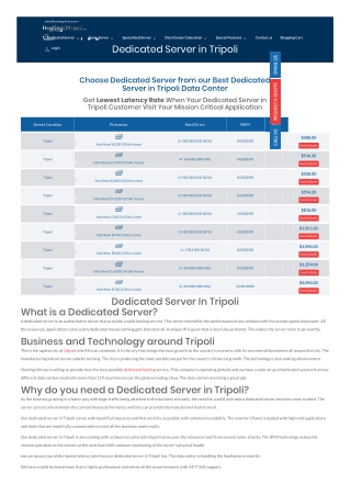 Tripoli Dedicated Server