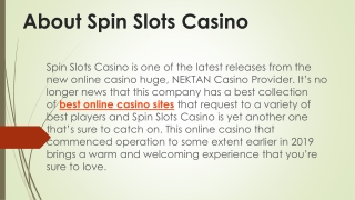 Spin Slots - Best New Online Casino Slots Games Site UK