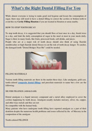 What’s the Right Dental Filling For You