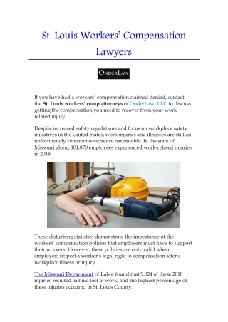 St. Louis Workers’ Compensation Lawyers