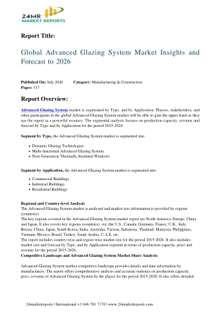 Advanced Glazing System Market Insights and Forecast to 2026