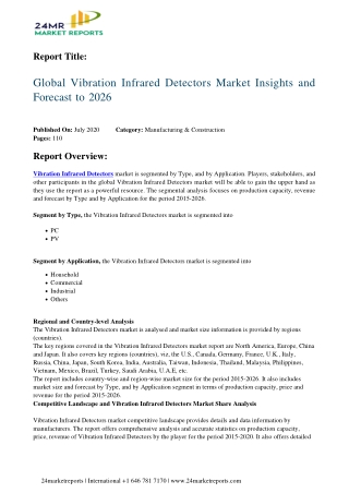 Vibration Infrared Detectors Market Insights and Forecast to 2026