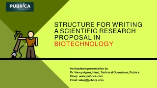 Structure for writing a scientific research proposal in biotechnology - Pubrica