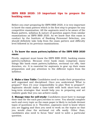 IBPS RRB 2020: 10 important tips to prepare for banking exam