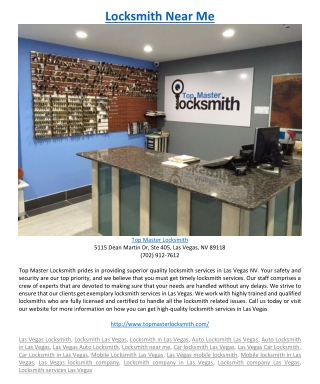 Locksmith Near Me