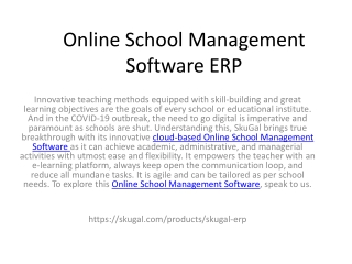 Online School Management Software ERP