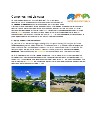 Camping met viswater