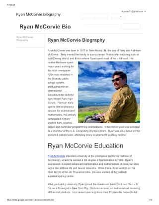 Ryan McCorvie Biography