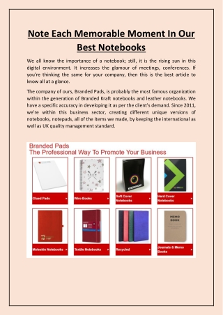 Buy Best Notebooks For Individual And Company