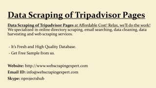 Data Scraping of Tripadvisor Pages