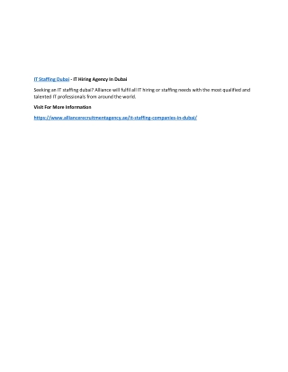 IT Staffing Dubai - IT Hiring Agency In Dubai