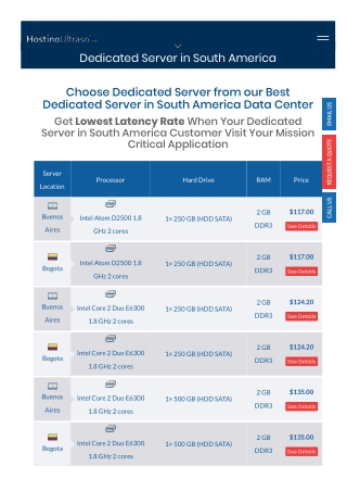 South America Dedicated Server