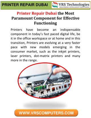 Printer Repair Service in Dubai - VRS Technologies