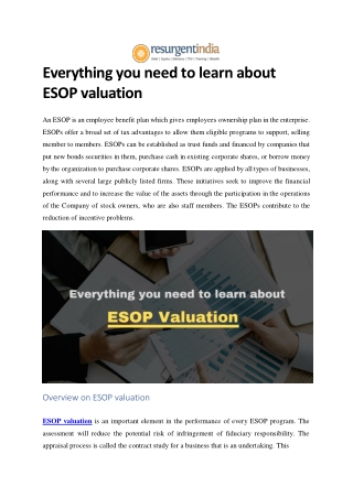 Everything Learn About ESOP Valuation