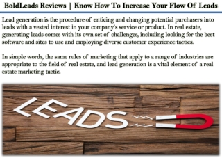 BoldLeads Reviews | Know How To Increase Your Flow Of Leads