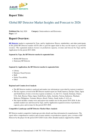 RF Detector Market Insights and Forecast to 2026