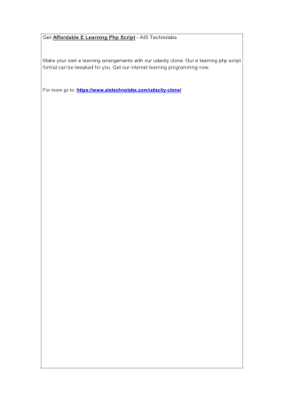 Get Affordable E Learning Php Script - AIS Technolabs