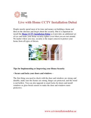 Home CCTV Installation dubai