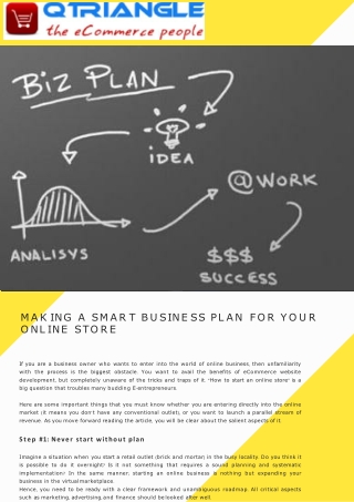 Making a Smart Business Plan for Your Online Store