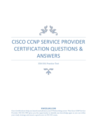 Latest Cisco 350-501 (SPCOR) Certification Practice Test