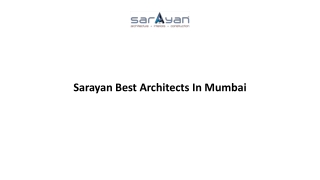 Sarayan Best Architects In Mumbai